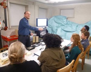 Kent teaching a class in the Archives
