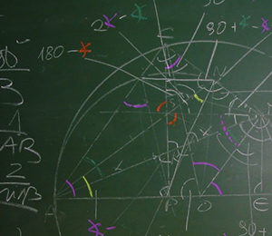 math drawings on chalkboard