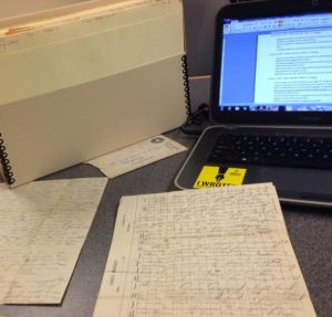 Transcribing the handwritten letter into the computer.