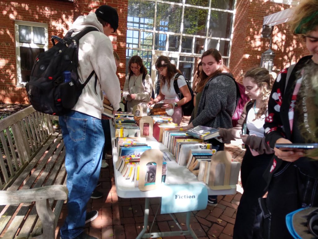 Fiction for sale on a sunny day