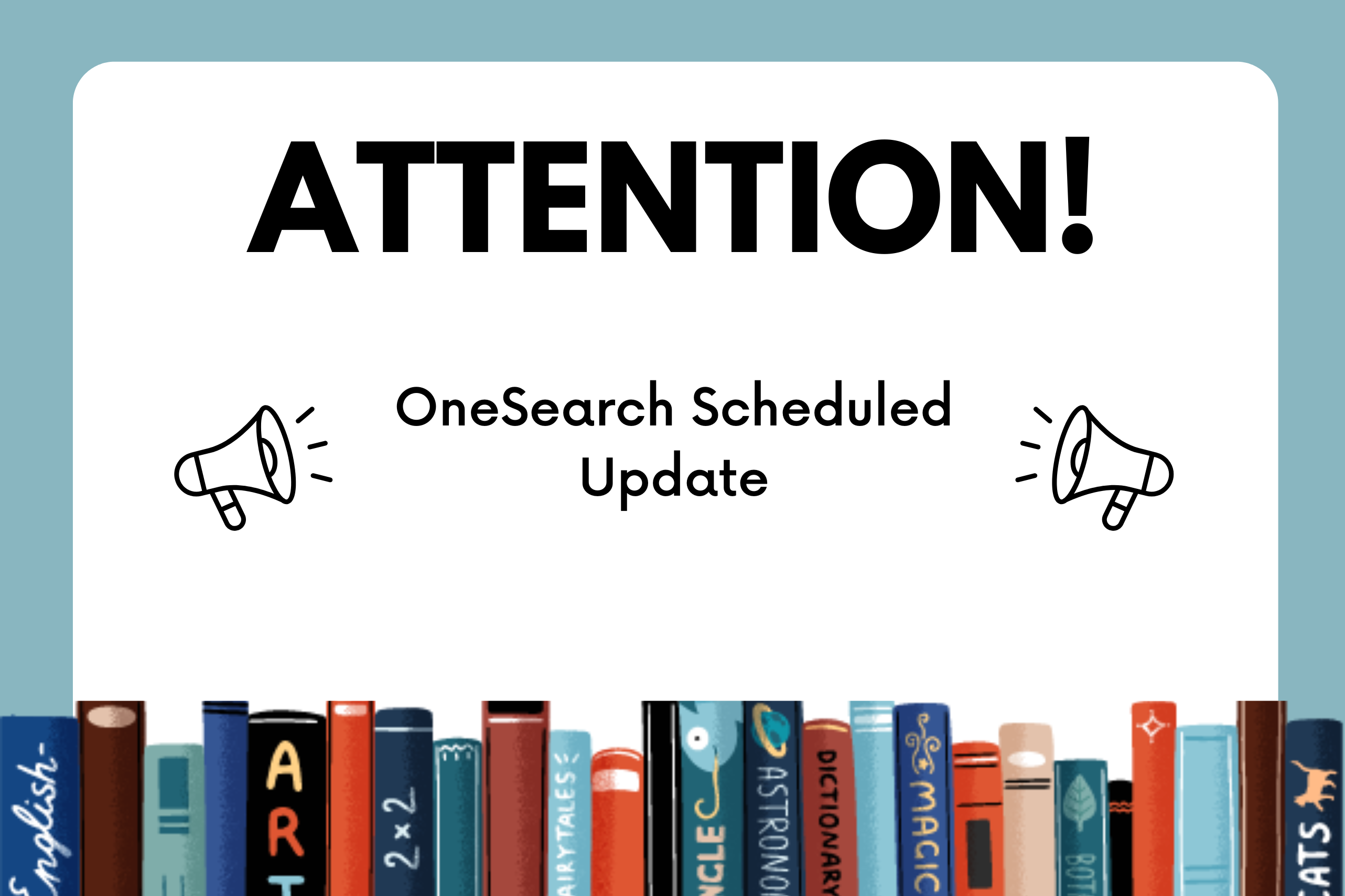 Attention! OneSearch scheduled update