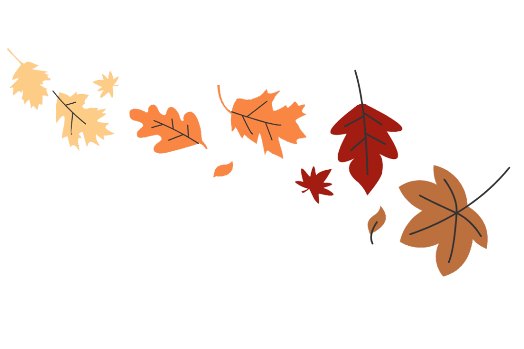 Autumn leaves blowing in the wind